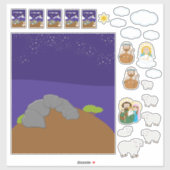 Große Krippensticker Aufkleber (Blatt)