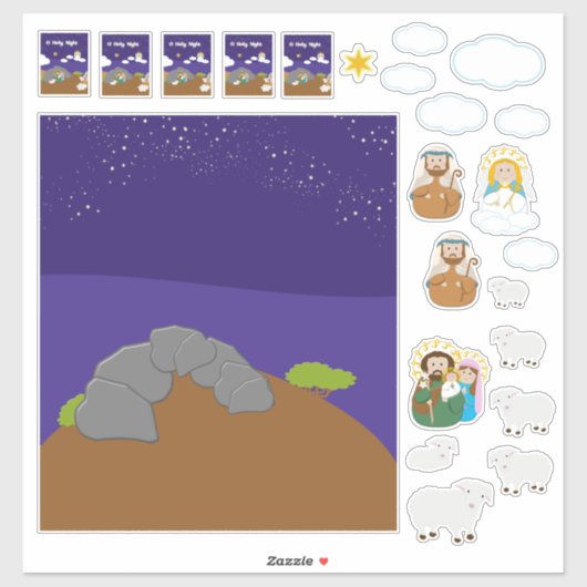 Große Krippensticker Aufkleber (Blatt)