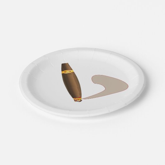 Große kubanische Zigarre Pappteller (Schrägansicht)