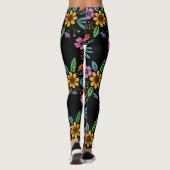 Große, kühne Blume Leggings (Rückseite)