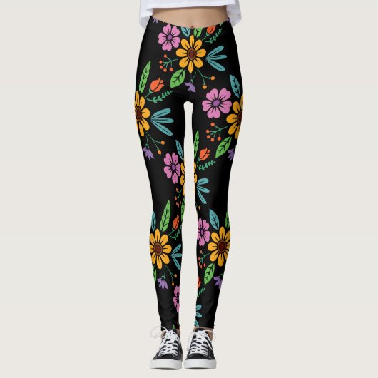 Große, kühne Blume Leggings (Vorderseite)