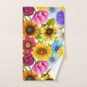 Große, kühne botanische Blume Badhandtuch Set (Handtuch)