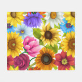 Große, kühne botanische Blume Fleecedecke (Vorderseite (Horizontal))