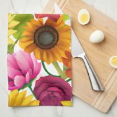 Große, kühne botanische Blume Geschirrtuch (Viertel Falte)