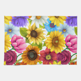 Große, kühne botanische Blume Geschirrtuch