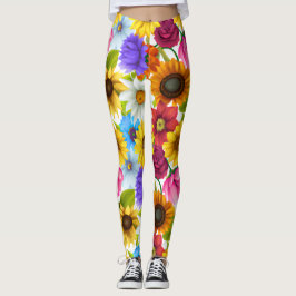 Große, kühne botanische Blume Leggings