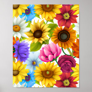 Große, kühne botanische Blume Poster