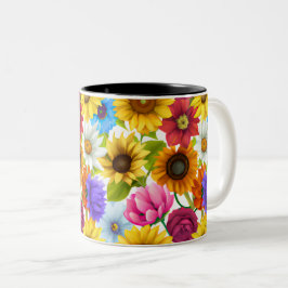 Große, kühne botanische Blume Zweifarbige Tasse