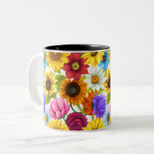Große, kühne botanische Blume Zweifarbige Tasse (Vorderseite Links)