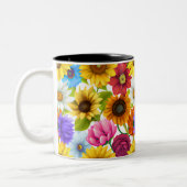 Große, kühne botanische Blume Zweifarbige Tasse (Links)