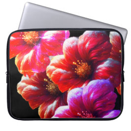 Große, kühne, schöne Blumen auf einer Elektronik-T Laptopschutzhülle