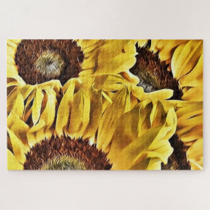 Große, kühne Sonnenblumen Puzzle