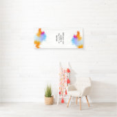 Große kundenspezifische Fahne mit Aquarell-Grenze Banner (Insitu)