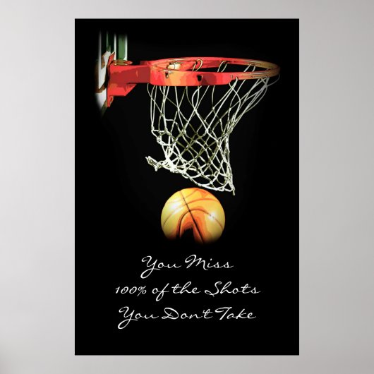 Große Kunstwerke Motivierend Zitat Basketball Post Poster (Vorne)