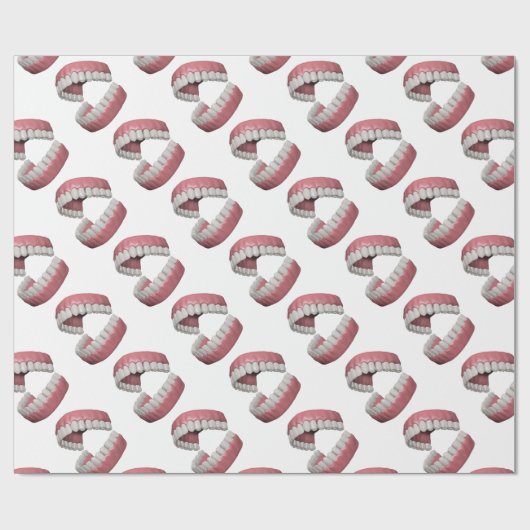 große Lächelnzähne Geschenkpapier (Flach)