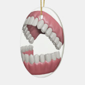 große Lächelnzähne Keramik Ornament (Links)