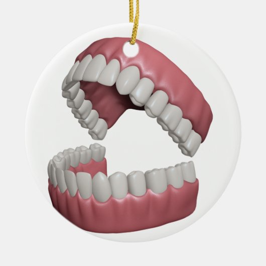 große Lächelnzähne Keramikornament (Vorne)