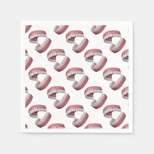 große Lächelzähne Serviette (Vorderseite)