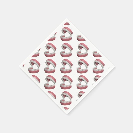 große Lächelzähne Serviette (Ecke)