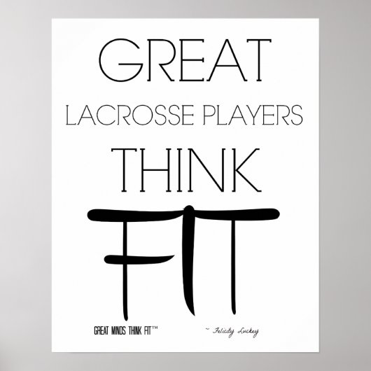 Große Lacrosse-Spieler denken gut - weiß Poster (Vorne)