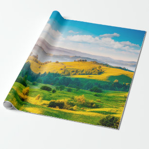 Große Landschaft im Morgenlicht. Loca Geschenkpapier
