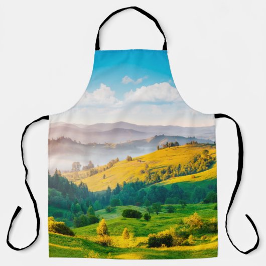 Große Landschaft im Morgenlicht. Loca Schürze (Vorderseite)