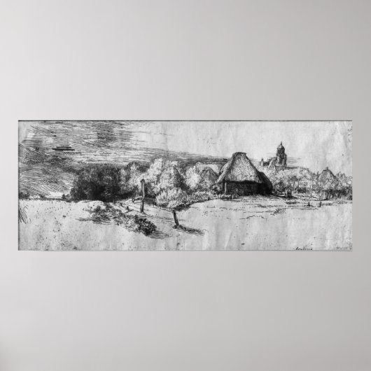 Große Landschaft mit Turm, c.1650 Poster (Vorne)