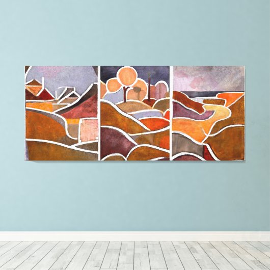 Große Landschaft Triptych Leinwanddruck (Insitu (Holzboden))