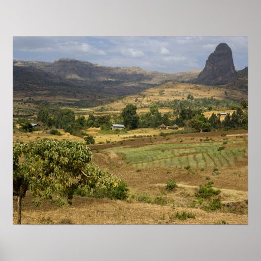 Große landschaftliche Aussicht auf einen großen Fe Poster (Vorne)