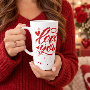 Große Latte-Macchiato-Tasse "Love You" Milchtasse