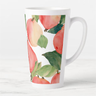 Große Latte Tasse - 17 oz mit Fruit Watercolor