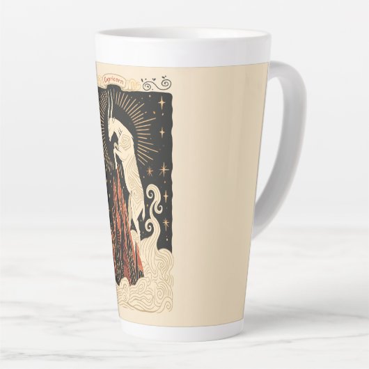 Grosse Latte Tasse Capricorn Celestial Zodiac Art (Rechte Ecke)