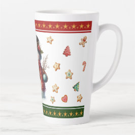 Große Latte-Tasse mit Schneemann und Weihnachtskek Milchtasse