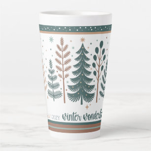 Große Latte-Tasse mit Weihnachtsbäumen minimalisti Milchtasse