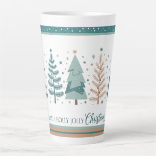 Große Latte-Tasse mit Weihnachtsbäumen minimalisti Milchtasse