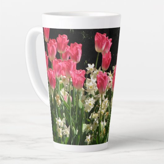 Große Latte Tasse Rosa Tulips (Linke Ecke)
