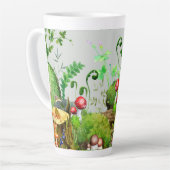 Große Latte-Tasse Wasserfarbenwald Pilze Pflanze Milchtasse (Linke Ecke)