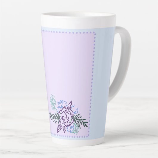 Große Lavendel Rose Latte Tasse (Rechte Ecke)