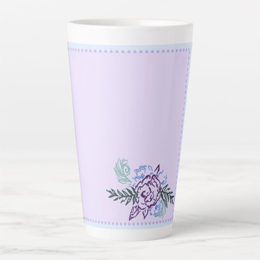 Große Lavendel Rose Latte Tasse (Vorderseite)