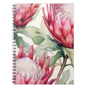 Große, lebendige Cerise South African Protea Case Notizblock