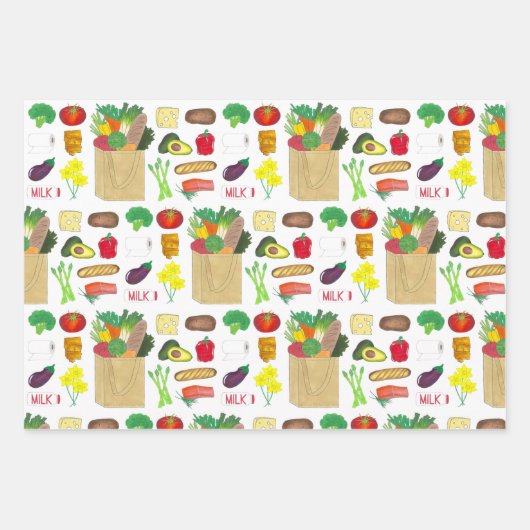 Große Lebensmittelgeschäfte Bauern Markt Lebensmit Geschenkpapier Set (Vorderseite 3)