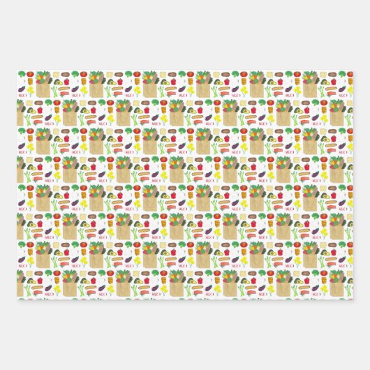 Große Lebensmittelgeschäfte Bauern Markt Lebensmit Geschenkpapier Set (Vorderseite)