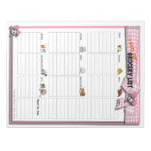 Große Lebensmittelliste - Rosa Graubündel Notizblock (Vorderseite)