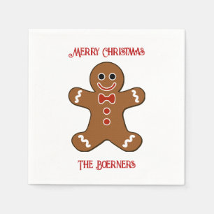 Große Lebkuchen Mann Kekse Weihnachten Serviette