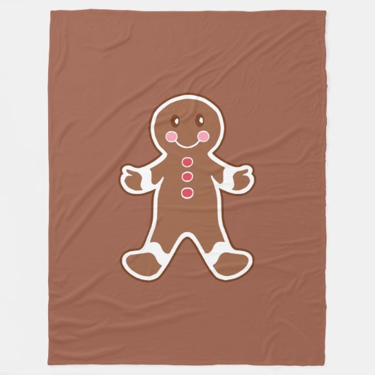 Große Lebkuchen-Plüschdecke  Fleecedecke (Vorderseite)