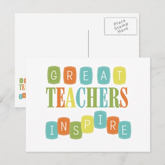 Große Lehrer Inspirierte Postkarte (Vorne/Hinten)