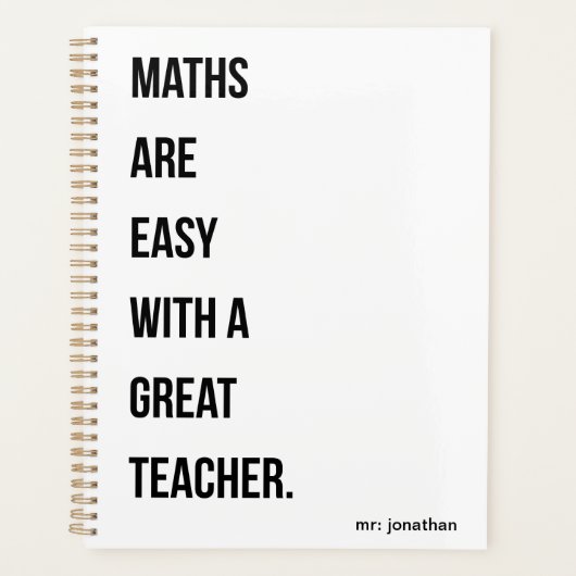 Große Lehrer machen Mathe leicht Planer (Vorderseite)