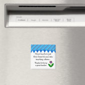 Große Lehrerstreifen und blumengeschmücktes Sprich Magnet (In Situ (Geschirrspüler))