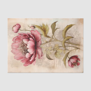 Große leicht abstrakte Vintage-Rosa Pfingstrose Seidenpapier