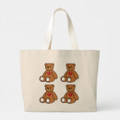 Große Leinentasche – Teddybär (Rückseite)